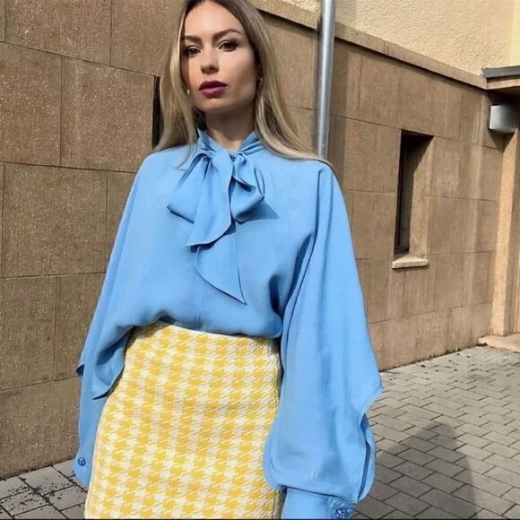 ZARA CAPE SLEEVED BLOUSE - Picture 4 of 7